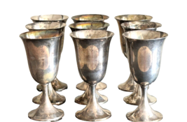Preisner Silver Company #104 Set of 9 Sterling Silver Goblet Cups 1,386 Grams - £1,397.61 GBP