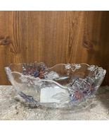 Original Walther Crystal Bowl Germany Colorful Floral Cut Glass Vintage ... - $68.37 CAD
