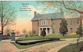 Baltimore Md Maryland~Mansion HOUSE-CARROLE PARK~1917 Antique Postcard - £5.44 GBP