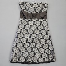 teeze me Women Dress Size L Black Mini Whimsy Goth Lacy Strapless A-Line... - $15.30