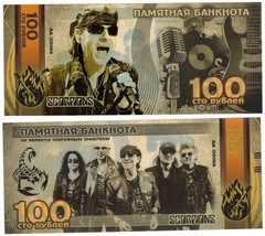 Banknote Russia 100 rubles, Scorpions Souvenir polymer, UNCIRCULATED - £9.40 GBP