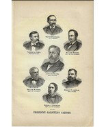 President Garfield&#39;s Cabinet Victorian 1884 Wood Engraving DWA1 - $31.00 CAD