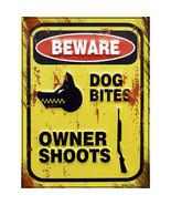 Beware Dog Bites Owner Shoots Parking Sign 9 X 12 - €21,87 EUR