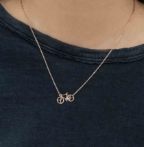 Bicycle Necklace 18K gold plated Dainty  necklace 17&quot; Clavicle necklace - £13.94 GBP