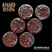 3D Printed Asgard Rising Forest Litter Round Base Set 25 28 32 35 mm War... - $148.86 MXN+