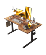 55.1 Inch Electric L-Shaped Height Adjustable Standing Desk, Sit to Stan... - $3,447.84 MXN