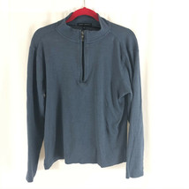 Robert Barakett Mens Top 1/4 Zip Mock Neck Long Sleeve Blue Size M - £18.90 GBP