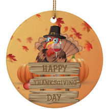 Thanksgiving Turkey Pumpkin Ornament Wild Turkey Drinking Wine Ornaments Gifts - £11.76 GBP