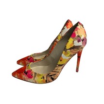 Ivanka Trump Womens Size 10 M Floral Stiletto 4.5 in Heel Orange Yellow Pump Sho - £29.09 GBP