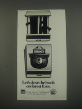 1991 U.S. Forest Service with Smokey the Bear Ad - Let&#39;s close the book - £14.56 GBP