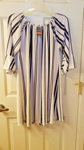 West Loop Blue and White Stripe Tunic Top Sz M L XL - $19.99