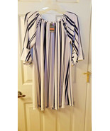 West Loop Blue and White Stripe Tunic Top Sz M L XL - $27.34 CAD
