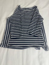 Keren Hart Women's Small Black & White Stripes Cotton Blend Shirt Top RN#010089 image 2