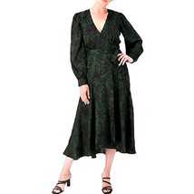 Susan Graver Occasions Printed Woven Jacquard Wrap Dress SMALL PETITE (9... - $25.74