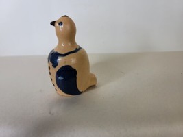 Vintage Pottery Bird Whistle Blue Wings 3.5 Inches Redware Hand Painted - £11.87 GBP