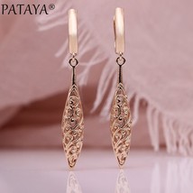 PATAYA New Unique Long Earrings Women Wedding Fine Cute Fashion Jewelry 585 Rose - £8.29 GBP