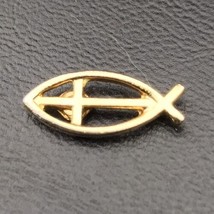 Jesus Fish Pin Gold Tone Cross Small Christian - $13.95