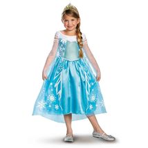 Frozen Princess Elsa Deluxe Aqua Blue Dress Child Costume/Tiara Disguise... - £23.10 GBP