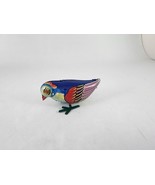 Vintage Blue Bird Tin Metal Litho Wind Up Toy Made In China MS 028 Missi... - $8.86