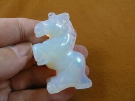 Y-UNI-726) White Opalite UNICORN horse Figurine carving gemstone I love ... - $17.53