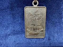 Vintage Copper Keyring QUEBEC 1534-1984 Keychain SAIL BOAT Ancien Porte-... - $3.91