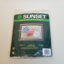 Sunset Needlepoint Seashells Pattern Brand New Sealed Kulie 5&quot; X 7&quot; 1988 - £15.81 GBP