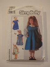 Simplicity 7667 Sewing Pattern Girls Sundress Jumper Dress CUT Complete Size 6 - £6.06 GBP