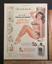 Vintage Print Ad Mennen Skin Bracer Sexy Woman Swim Suit Art 1940s Ephemera - $16.65