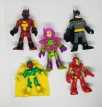 5 Imaginext Marvel Comics DC Iron Man Batman Firefly Lex Luthor Vision Figures - £13.63 GBP
