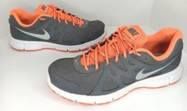 NIKE Mens Revolution 2 Gray &amp; Orange Running Sneaker Shoes Size 11.5 mens  - £20.56 GBP