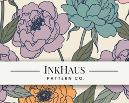 Peonies Seamless Pattern - Multicolor Flower Digital Download - €5,18 EUR