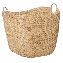 Deco 79 Seagrass Handmade Large Woven Storage Basket with Ring Metal Han... - $90.99