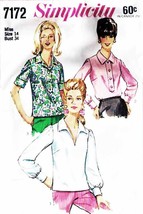 Misses' BLOUSES Vintage 1967 Simplicity Pattern 7172 Size 14 - £9.59 GBP