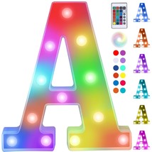 Colorful Led Letter Lights With Remote,Marquee Light Up Letters Sign For Night L - £22.13 GBP