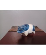 Vintage Otagiri Japan Blue Beige White Pig Sow Figurine 3&quot; Length  - $12.59