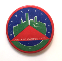 Vintage Minneapolis The Red Carpet City Pin Minnesota Pinback Button 1.5&quot; - $12.00