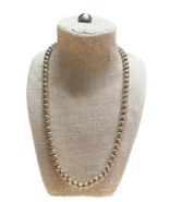 Vintage Sterling Silver Pearls Ball Bead Necklace 23&#39;&#39; Long, 79.5 grams - £353.87 GBP