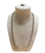 Vintage Sterling Silver Pearls Ball Bead Necklace 23&#39;&#39; Long, 79.5 grams - £338.16 GBP