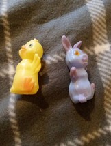 2 VTG 70s/80s Made in Hong Kong Miniature Duck/Bunny Plastic Toy 1.25&quot; Tall - £4.49 GBP