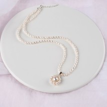ASHIQI Mini Natural Freshwater Pearl Necklace Vintage Pearl Handmade 925 Sterlin - £29.07 GBP
