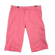 Fresh Pink Roll-Tab Cargo Shorts Women's 16 Elastic Drawstring Waist Com... - $20.00