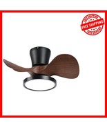 22 Inch Minimalist Ceiling Fan with LED Light &amp; Quiet Operation for Mode... - $108.88 CAD