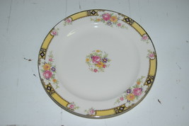 Vintage Edwin Knowles 6.25&quot; Plate Semi Vitreous 40-8 Yellow Floral Edge - £17.29 GBP