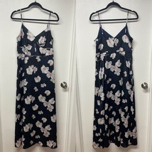 Banana Republic Floral Strappy Maxi Dress Orchid Blue Black White Size 8 - £34.95 GBP