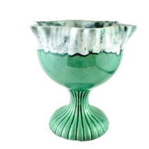 Hull 159 USA Green Hexagon Candy Dish Foam Drip Glaze Bowl Planter - $22.77