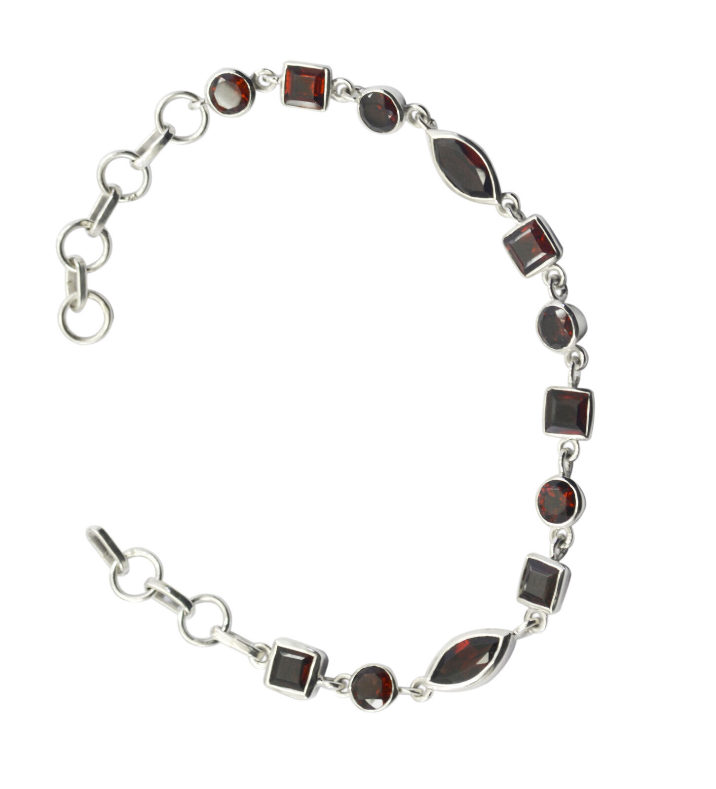 fin Grenat 925 Solid Sterling Silver Red Bracelet Natural suppiler US gift - $40.60