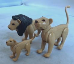 Vintage Playmobil Lion Lioness Male &amp; Female &amp; Baby Family - £11.82 GBP