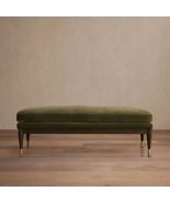 French Vintage Tiger Mountain Pattern Bench, Designer Hotel-Style End-of... - $16,519.35 MXN