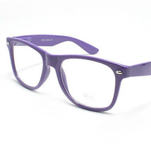 Lente Transparente Gafas Vintage Cuadrado Cuerno Rim Violeta - £7.79 GBP