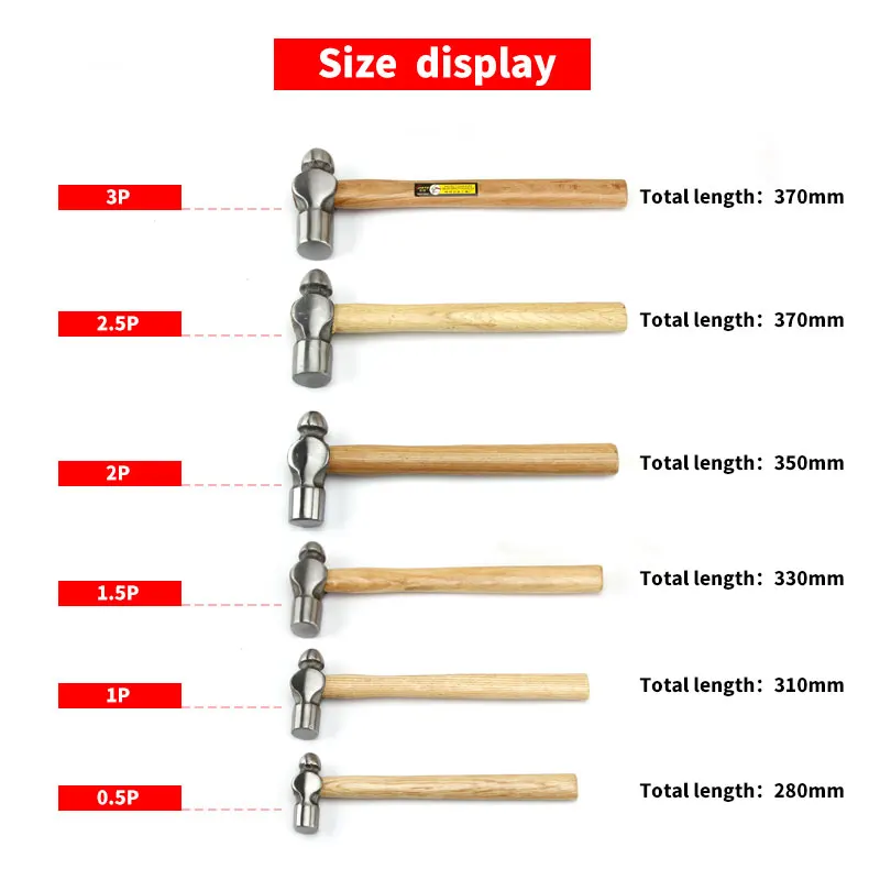 High- Steel Round Hammer Ball Pein Nipple Hammer Hardware Tool Household... - $5,294.36 MXN